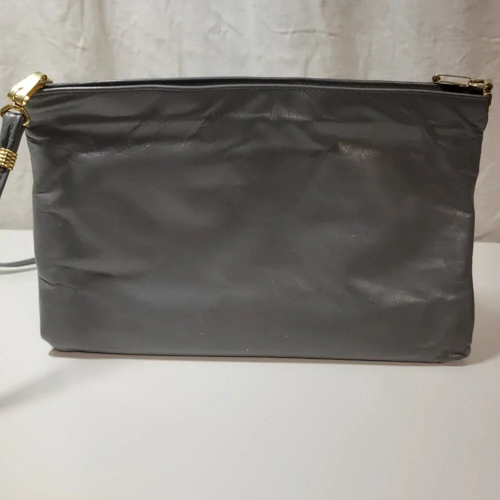 Vintage Leather Mimo Sacs Purse with Folded Layers - Grey - Picture 11 of 14